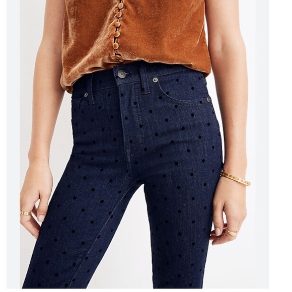 Madewell Flocked Polka Dot Jeans - Picture 2 of 7